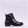 Rieker Low Heel Link Detail Ankle Boot - Black Leather